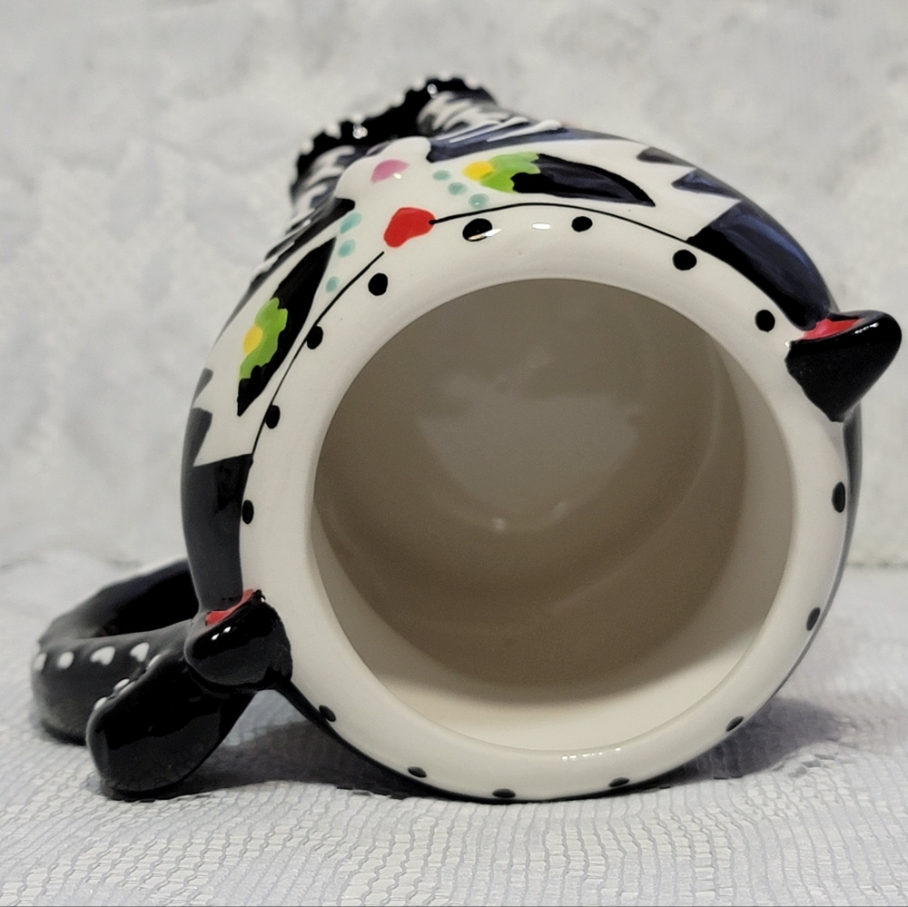 Day of the Dead Multi-colored Cat Shaped Cup Ceramic Coffee Mug Spectrum Designz - Picture 8 of 17